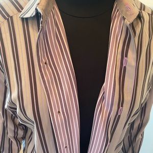 Robert Graham brown lavender pin stripe